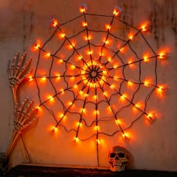 Halloween Spider Web Hanging Ornament LED String Lights 70LED 8 Modes Battery For Ghost Festival Home Party Wall Decoration