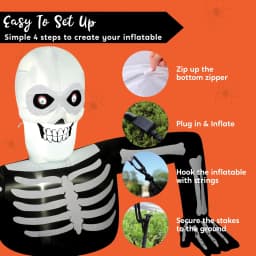 5.5FT Long Halloween Skeleton Inflatable Decoration with LCD Eyes – 8 Animated Eye Designs LED Lighted Halloween Blow Up Decoration for Yard Lawn Indoor Outdoor, Inflatable with LCD Eyes