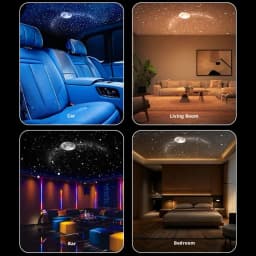 3in1 Intelligent Holographic Night Light Projector Plug Play HD Star Projector 360° Adjustable Galaxy Ocean Lamp Bedroom Ceiling