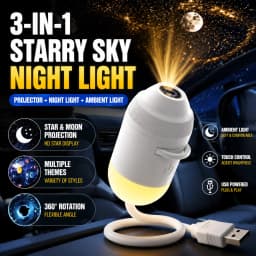3in1 Intelligent Holographic Night Light Projector Plug Play HD Star Projector 360° Adjustable Galaxy Ocean Lamp Bedroom Ceiling