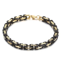 Fongten 4/5/6/8mm Byzantium Bracelet For Men Stainless Steel Box Chain Wirstband Charm Men Bangle Bracelets Jewelry