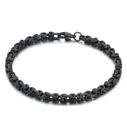 Fongten 4/5/6/8mm Byzantium Bracelet For Men Stainless Steel Box Chain Wirstband Charm Men Bangle Bracelets Jewelry