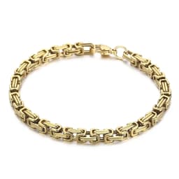Fongten 4/5/6/8mm Byzantium Bracelet For Men Stainless Steel Box Chain Wirstband Charm Men Bangle Bracelets Jewelry