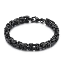Fongten 4/5/6/8mm Byzantium Bracelet For Men Stainless Steel Box Chain Wirstband Charm Men Bangle Bracelets Jewelry