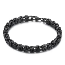 Fongten 4/5/6/8mm Byzantium Bracelet For Men Stainless Steel Box Chain Wirstband Charm Men Bangle Bracelets Jewelry