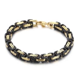 Fongten 4/5/6/8mm Byzantium Bracelet For Men Stainless Steel Box Chain Wirstband Charm Men Bangle Bracelets Jewelry
