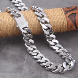 Viking cast cuban chain male thin stainless steel bracelet and necklace polished chain four sides cut boyfriend gift wholesale