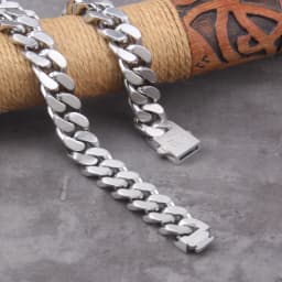 Viking cast cuban chain male thin stainless steel bracelet and necklace polished chain four sides cut boyfriend gift wholesale