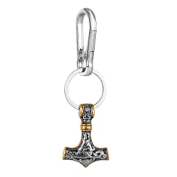 Retro Vikings Thors Hammer Survival Rope Keychain Men Stainless Steel Leather Keyring Handmade Amulet Norse Runes Anchor Jewelry