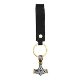 Retro Vikings Thors Hammer Survival Rope Keychain Men Stainless Steel Leather Keyring Handmade Amulet Norse Runes Anchor Jewelry