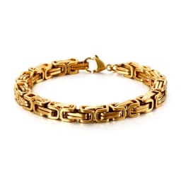 KALEN Wholesale Dubai Stainless Steel Byzantine Chain Bracelet Men Fashion Male 16-24cm Gold Color Wrap Bangle Biker Jewelry