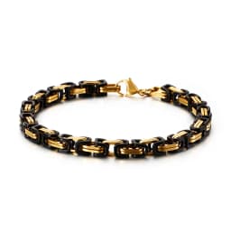 KALEN Wholesale Dubai Stainless Steel Byzantine Chain Bracelet Men Fashion Male 16-24cm Gold Color Wrap Bangle Biker Jewelry