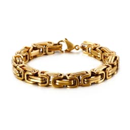 KALEN Wholesale Dubai Stainless Steel Byzantine Chain Bracelet Men Fashion Male 16-24cm Gold Color Wrap Bangle Biker Jewelry