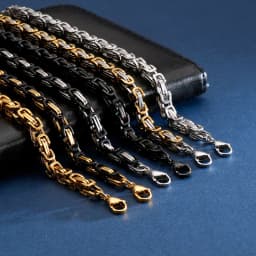 KALEN Wholesale Dubai Stainless Steel Byzantine Chain Bracelet Men Fashion Male 16-24cm Gold Color Wrap Bangle Biker Jewelry