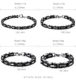 KALEN Wholesale Dubai Stainless Steel Byzantine Chain Bracelet Men Fashion Male 16-24cm Gold Color Wrap Bangle Biker Jewelry