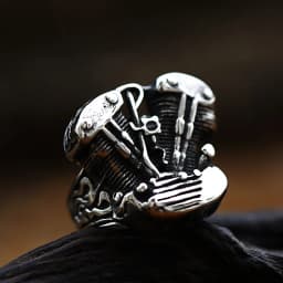 Retro Punk Motorcycle Engine Rings For Men Boys Gothic 316L Stainless Steel Biker Skull Ring Fashion Jewelry Gifts Wholesale
