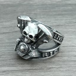 Retro Punk Motorcycle Engine Rings For Men Boys Gothic 316L Stainless Steel Biker Skull Ring Fashion Jewelry Gifts Wholesale