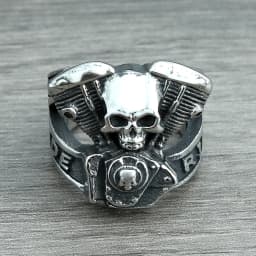 Retro Punk Motorcycle Engine Rings For Men Boys Gothic 316L Stainless Steel Biker Skull Ring Fashion Jewelry Gifts Wholesale