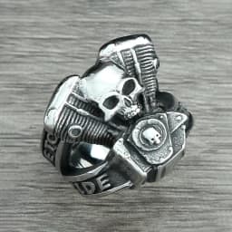 Retro Punk Motorcycle Engine Rings For Men Boys Gothic 316L Stainless Steel Biker Skull Ring Fashion Jewelry Gifts Wholesale