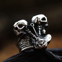 Retro Punk Motorcycle Engine Rings For Men Boys Gothic 316L Stainless Steel Biker Skull Ring Fashion Jewelry Gifts Wholesale