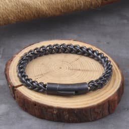 Locomotive Men Punk Rock Bicycle Chain Bracelet gray Plated Stainless Steel Magnet Button Male Jewelry Gifts
