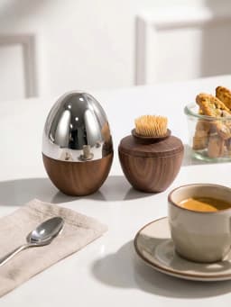 Walnut Toothpick Holder with Stainless Steel Cover, 6Pcs Fruit Picks, Cocktail Picks, Toothpick Box for Home Decor, Party, Bar