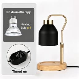 Flameless Candle Warmer Lamp Wax Melter with Adjustable Height Stepless Dimming GU10 Wooden Base Home Decorative Gift