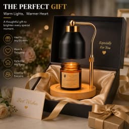 Flameless Candle Warmer Lamp Wax Melter with Adjustable Height Stepless Dimming GU10 Wooden Base Home Decorative Gift