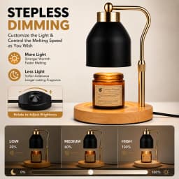 Flameless Candle Warmer Lamp Wax Melter with Adjustable Height Stepless Dimming GU10 Wooden Base Home Decorative Gift