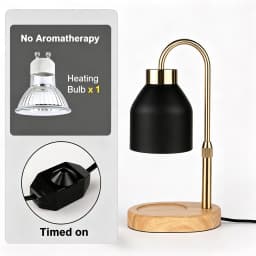 Flameless Candle Warmer Lamp Wax Melter with Adjustable Height Stepless Dimming GU10 Wooden Base Home Decorative Gift