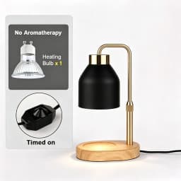 Flameless Candle Warmer Lamp Wax Melter with Adjustable Height Stepless Dimming GU10 Wooden Base Home Decorative Gift