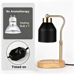 Flameless Candle Warmer Lamp Wax Melter with Adjustable Height Stepless Dimming GU10 Wooden Base Home Decorative Gift