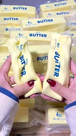 Butter Squishy Toys Super Soft Slow Rising Sticky Butter Sticks Realistic Food Fidget Toys for Decompression Anxiety Relaxation