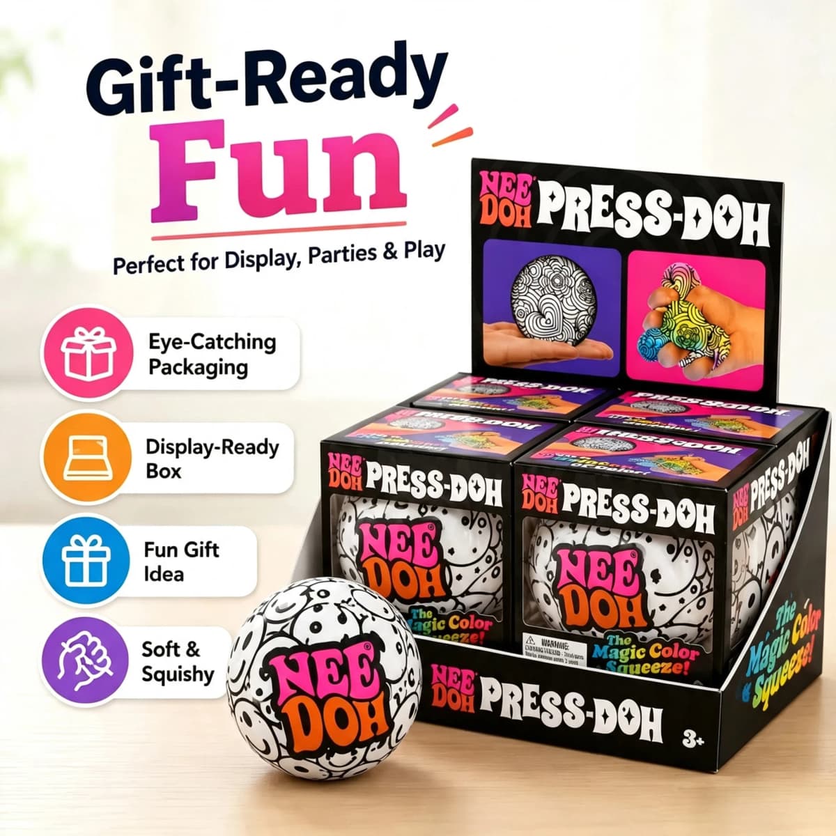 NeeDoh Fuzz Ball Series Desktop decompress Ornament Stress Relief Toy Suitable for Under Pressure Fun Soft StressBallGiftsadult