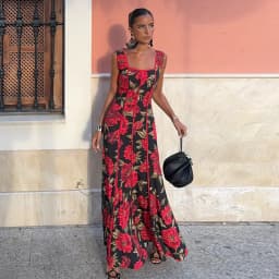 Floral Print Halter Neck Top Maxi Skirt Set Sleeveless Ruffle Hem 2026 Summer Beach Women Co-ord Chic Boho Lady Vacation Outfit