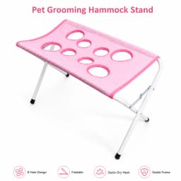 Pet Grooming Hammock Stand Foldable Cat Dog Bathing Rack Quick Dry Mesh Nail Trimming Holder for Small Medium Pets