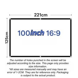 1 Pcs Curtain Anti-Light 60/72/84/100/120 Inches Projection Screens For Home Outdoor Office Projector Portable Projector Screen