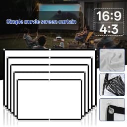 1 Pcs Curtain Anti-Light 60/72/84/100/120 Inches Projection Screens For Home Outdoor Office Projector Portable Projector Screen