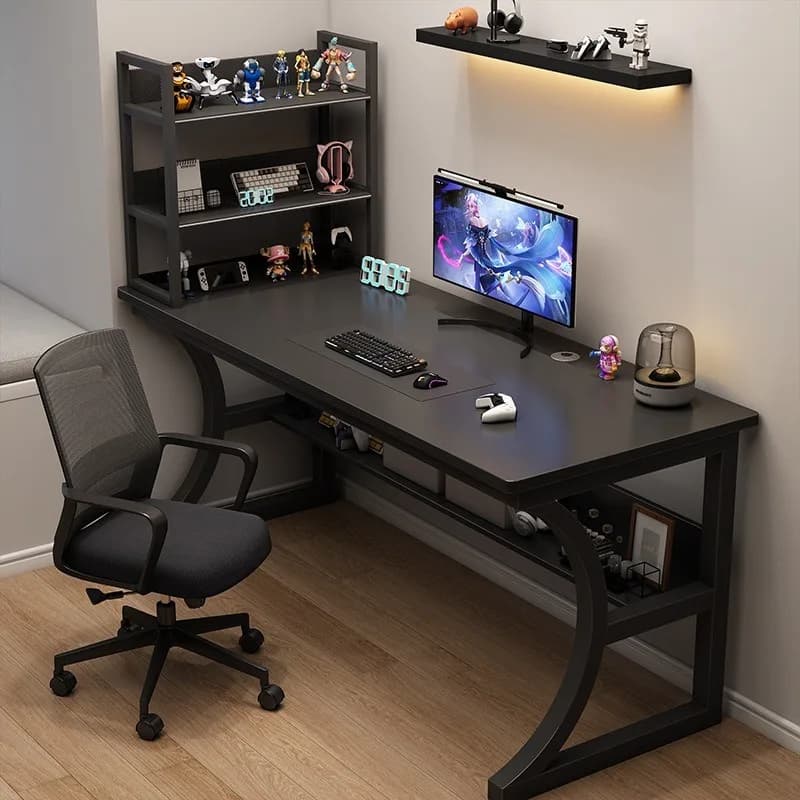 Gaming Table Household desktop Computer Table with Shelves Office Table and Chair Simple Desk Bedroom Learning Writing Table