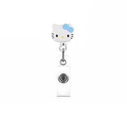 Kawaii Gift Kitty Cat Retractable Badge Reel Sparkling Card Holder Accessories With Keychain For Women Student Office Supplies