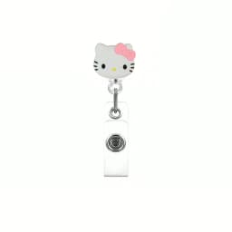 Kawaii Gift Kitty Cat Retractable Badge Reel Sparkling Card Holder Accessories With Keychain For Women Student Office Supplies