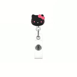 Kawaii Gift Kitty Cat Retractable Badge Reel Sparkling Card Holder Accessories With Keychain For Women Student Office Supplies