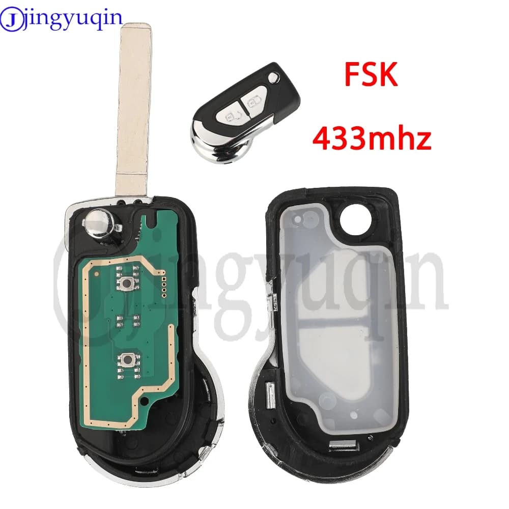 jingyuqin 433MHz FSK 2 Buttons Modified flip remote control car key For Citroen Ds DS3 2005-2014 CE0523 Fob VA2 Blade