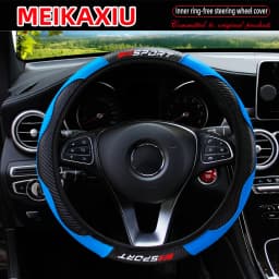 Carbon Fiber Red SPORRT Sports Style Stretchable Car Inner Tube-Free Steering Wheel Cover for Car Interior Accessories for Women