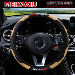 Carbon Fiber Red SPORRT Sports Style Stretchable Car Inner Tube-Free Steering Wheel Cover for Car Interior Accessories for Women
