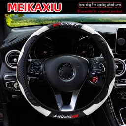 Carbon Fiber Red SPORRT Sports Style Stretchable Car Inner Tube-Free Steering Wheel Cover for Car Interior Accessories for Women