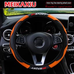 Carbon Fiber Red SPORRT Sports Style Stretchable Car Inner Tube-Free Steering Wheel Cover for Car Interior Accessories for Women