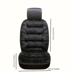 Luxury Plush Car Seat Cushion - 1pc Thick Warm Front Single Seat Cover with Backrest, Universal Fit Easy-Care Comfortable Winter