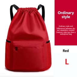 Loogdeel Portable Gym Football Drawstring Bag Quick Drying Large Capacity Oxford Cloth Backpack Solid Color Adjustable Straps