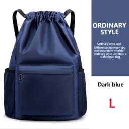 Loogdeel Portable Gym Football Drawstring Bag Quick Drying Large Capacity Oxford Cloth Backpack Solid Color Adjustable Straps